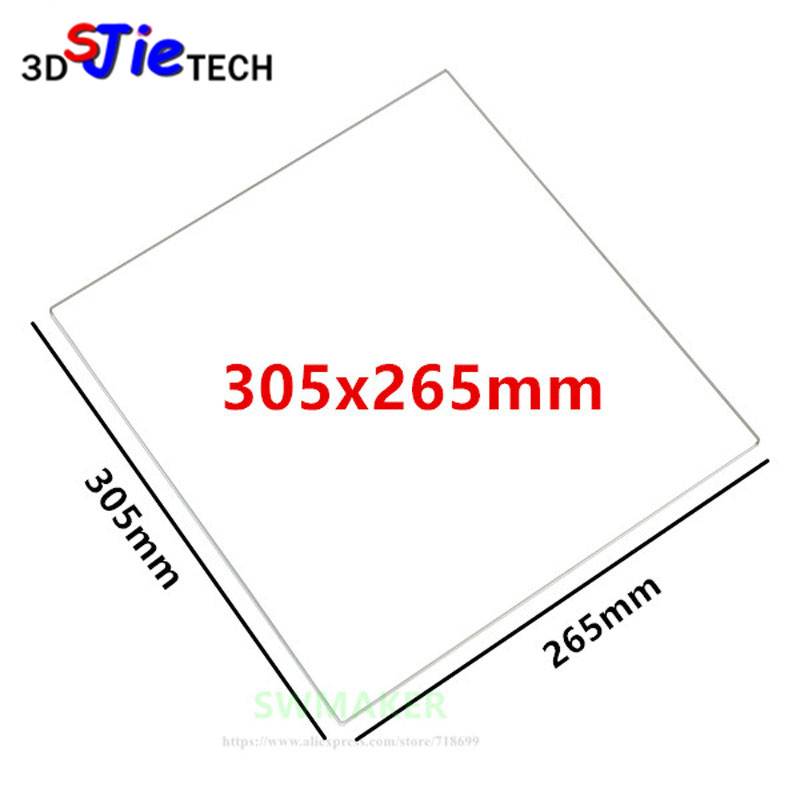 3D Printing Glass - 1 قطعة 305x265x3 مللي متر 305x265x4