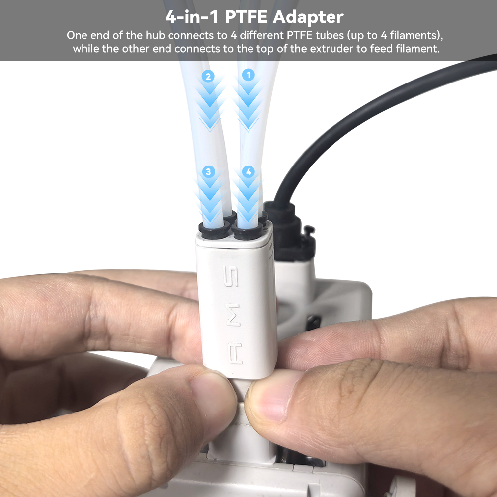3D Printing Bambu Lab A1 - محول PTFE مُحسّن 4 في 1