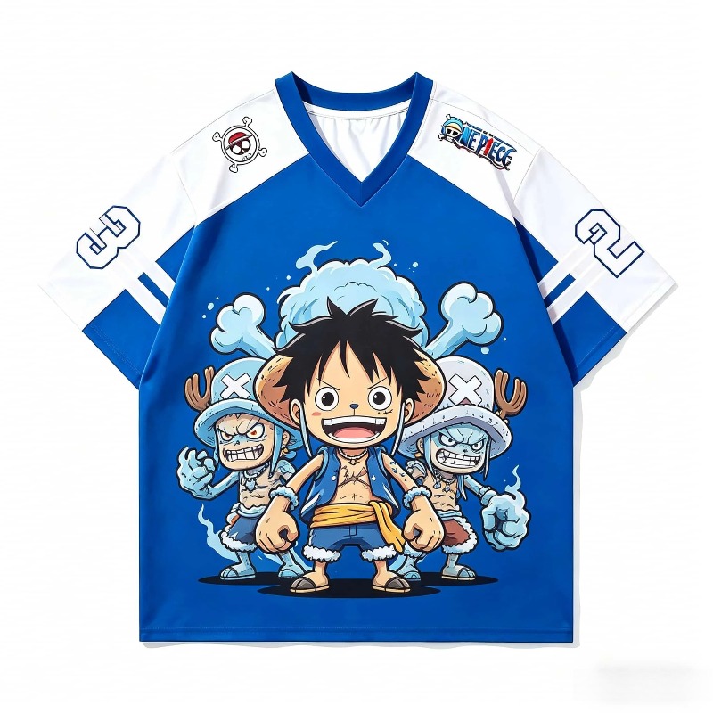 تي شيرت أنيمي هاراجوكو للجنسين - مراجعة 3D Printing Luffy وسعره