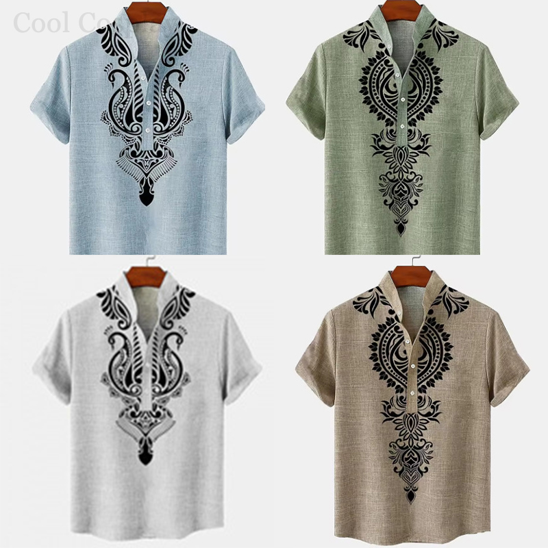 قميص هينلي رجالي بتصميم عتيق،  - مراجعة 3D Printing Quality وسعره