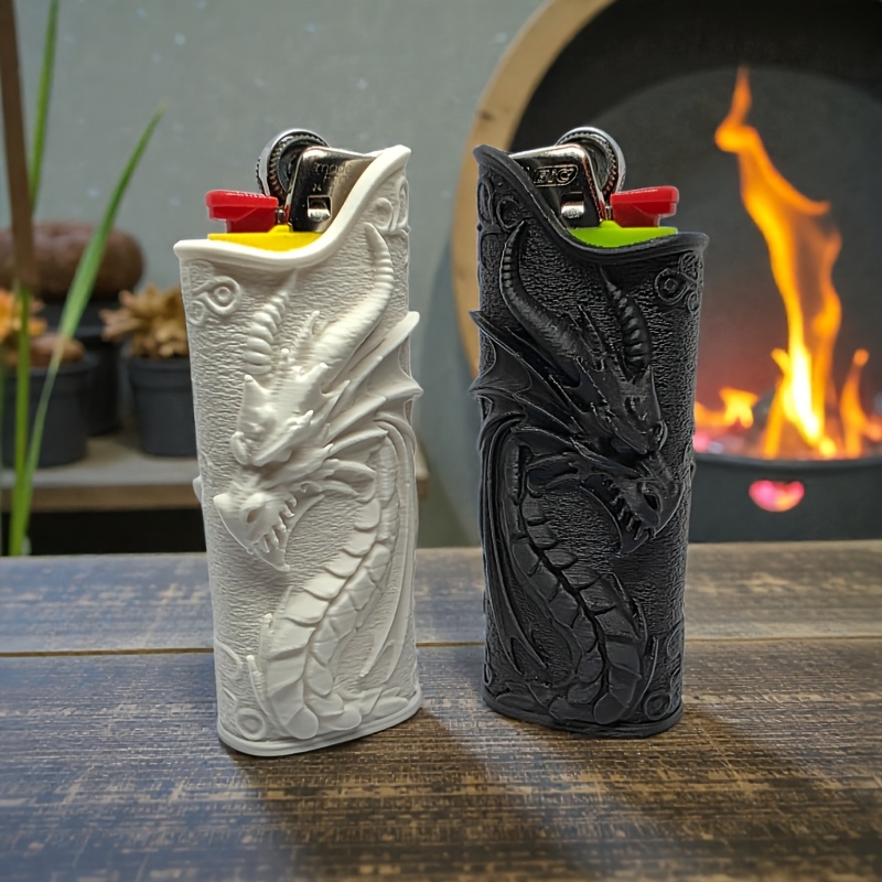 حافظة ولاعة بتصميم تنين مزخرف  - مراجعة 3D Printing Pla وسعره