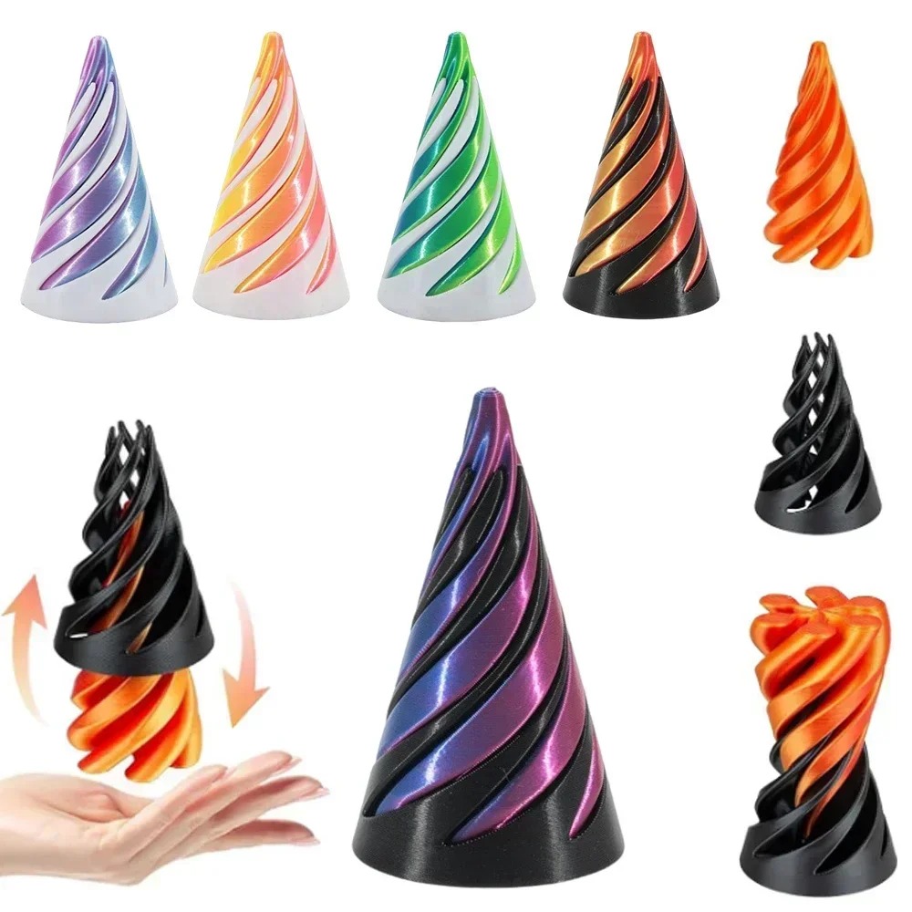 لعبة مخروطية حلزونية مطبوعة ثل - مراجعة 3D Printing Objects وسعره